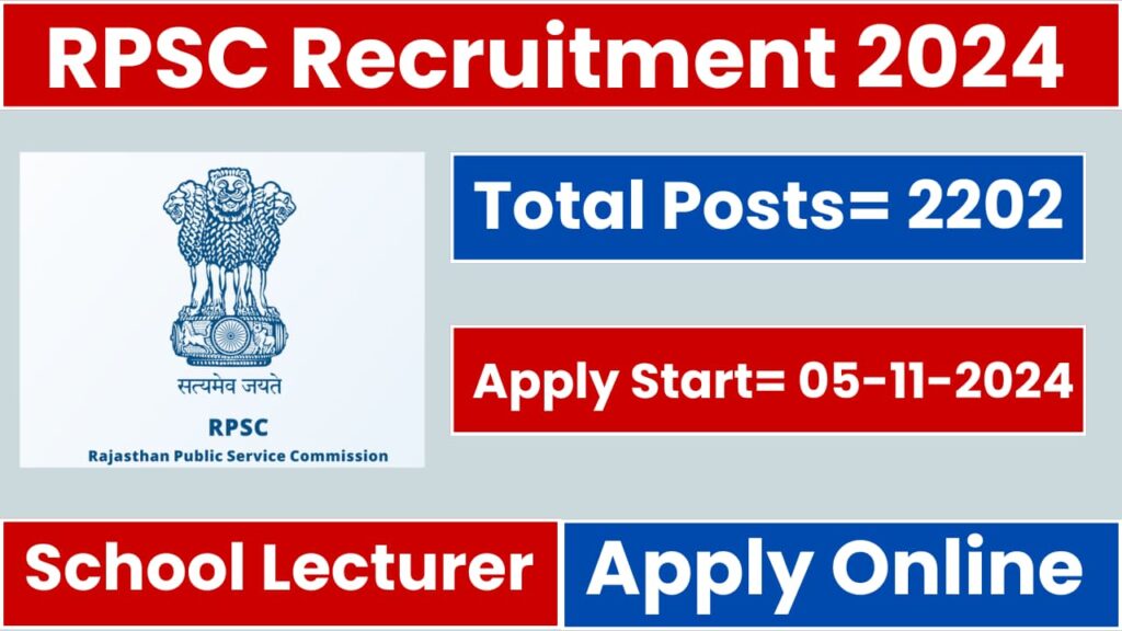 Rpsc RPSC School Lecturer Recruitment 2024, Notification Out and Apply ...