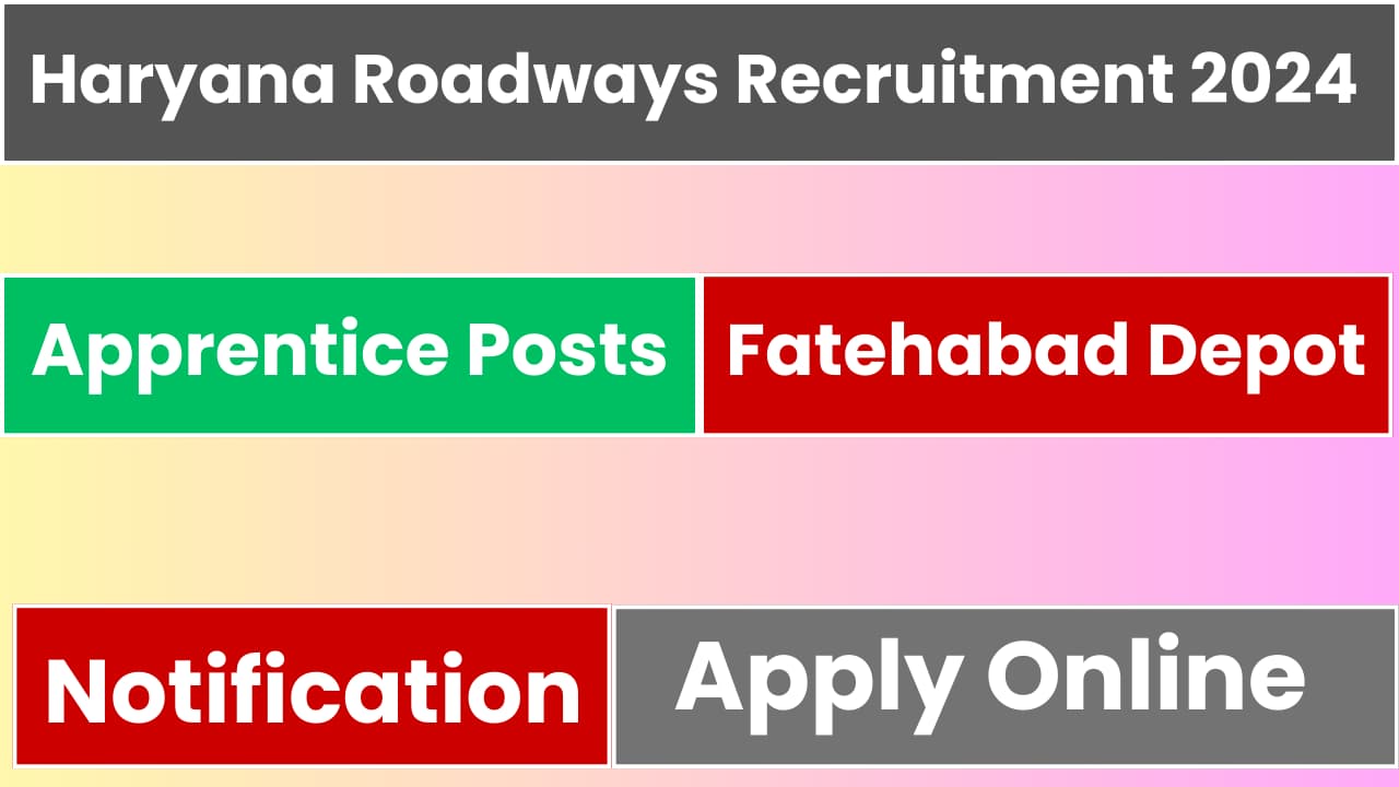 Fatehabad Roadways Apprentice Recruitment 2024