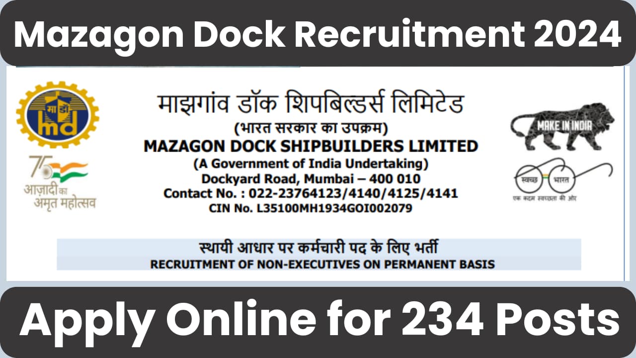 Mazagon Dock Non-Executive Recruitment 2024
