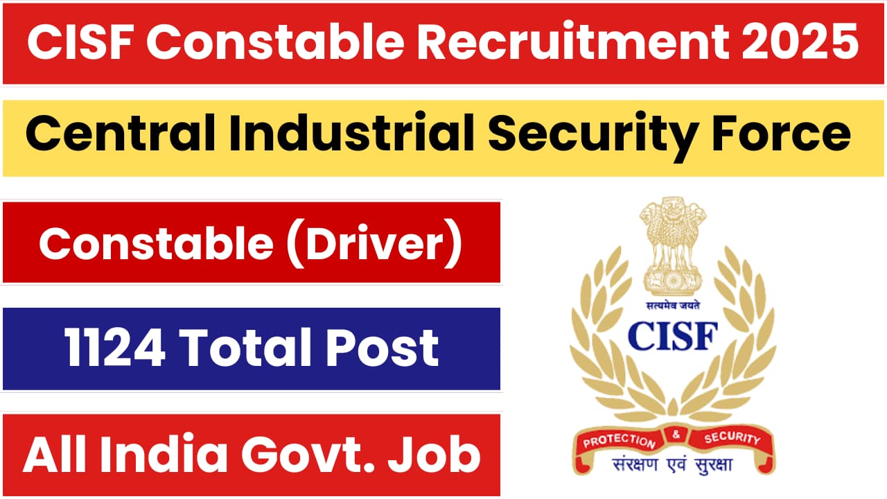 CISF Constable Driver Recruitment 2025