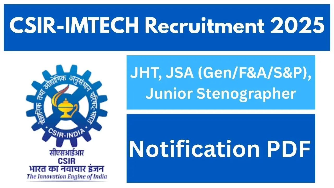 CSIR-IMTECH Recruitment 2025