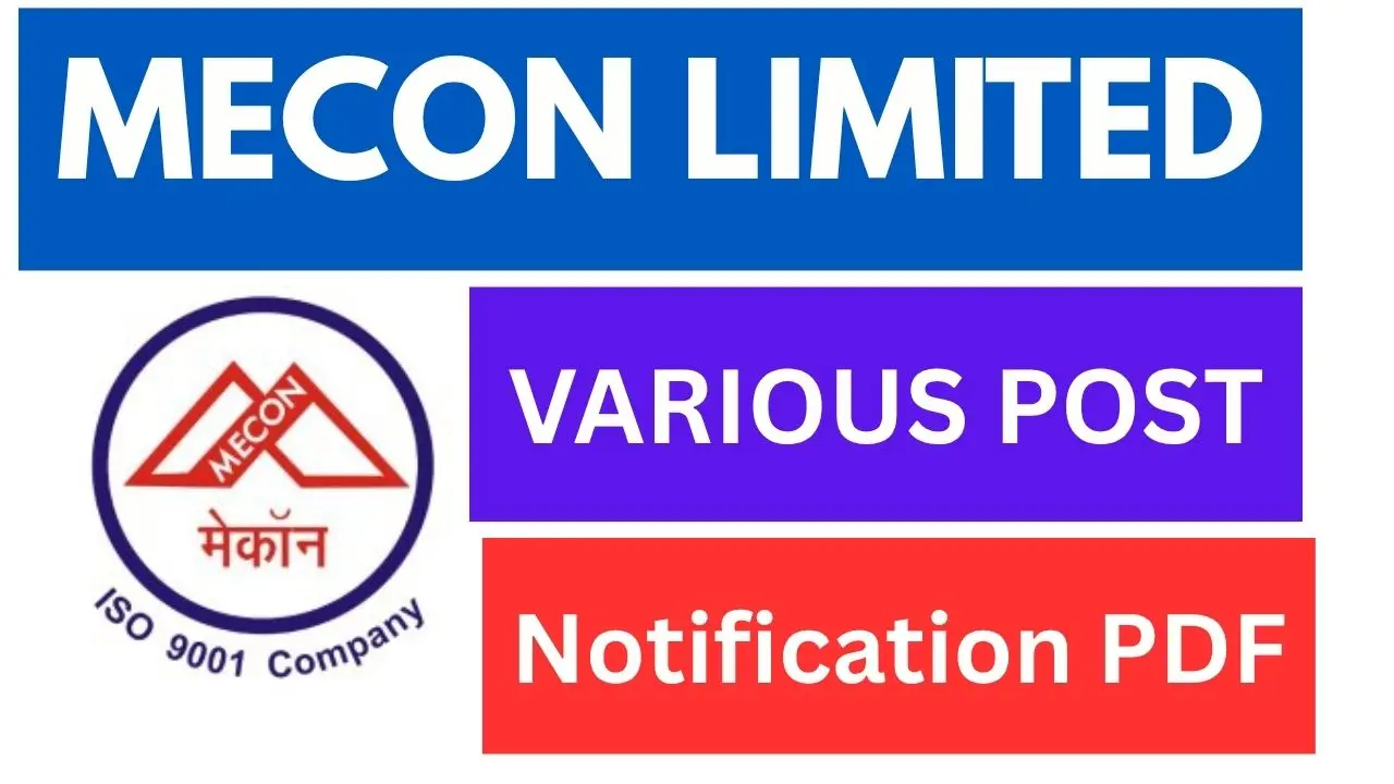 MECON Limited FTFT Recruitment 2025