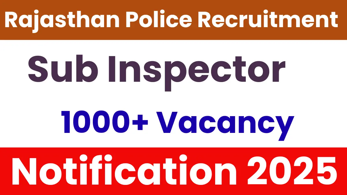 Rajasthan Police SI Recruitment 2025