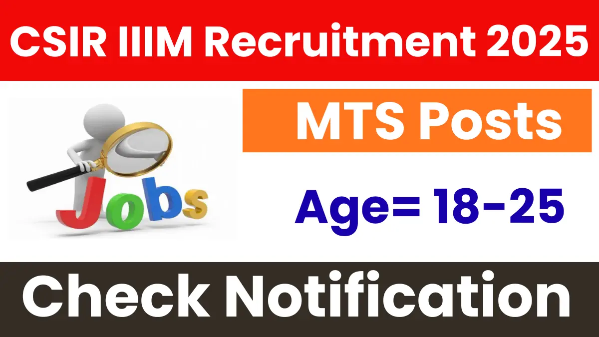 CSIR IIIM MTS Recruitment 2025