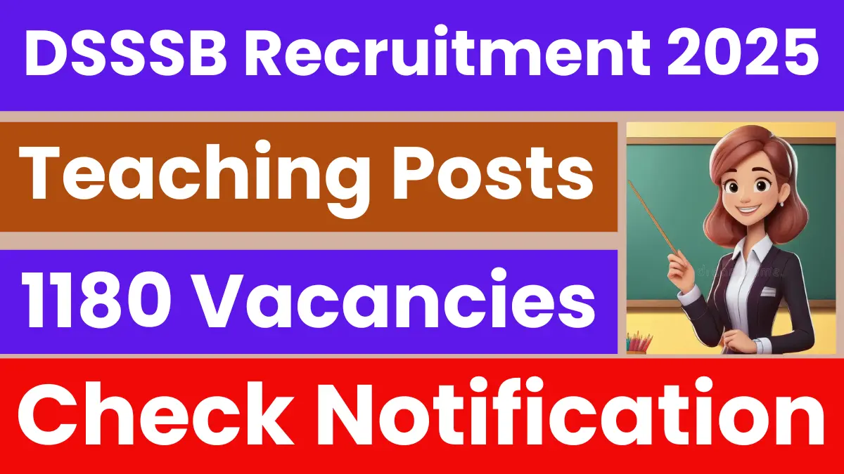 DSSSB Primary Teacher (PRT) Recruitment 2025
