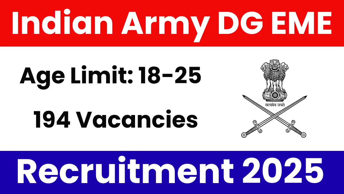 Indian Army DGEME Recruitment 2025