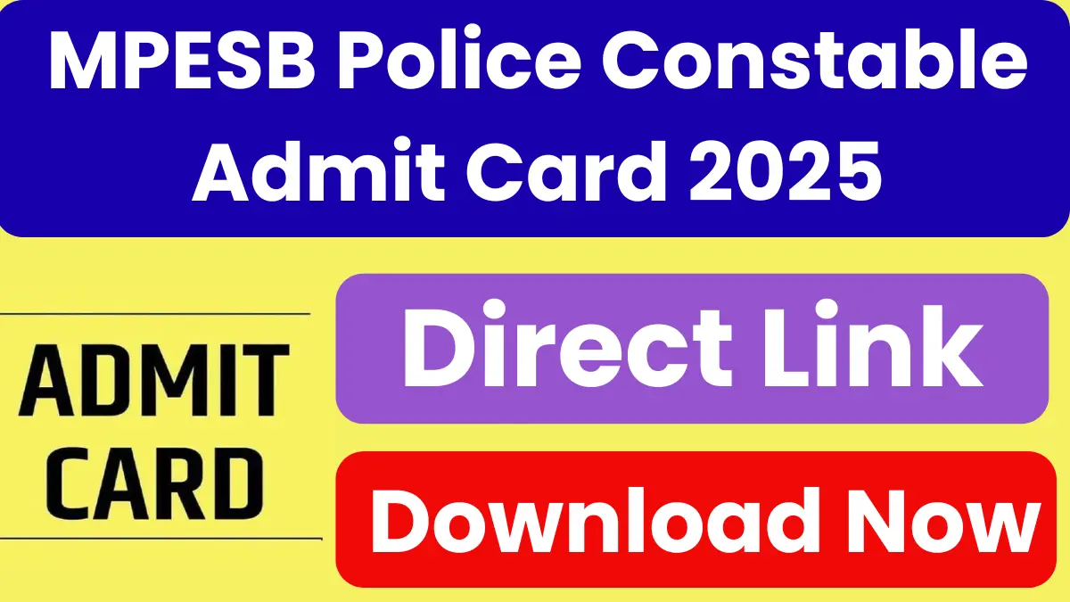 MPESB Police Constable Admit Card 2025