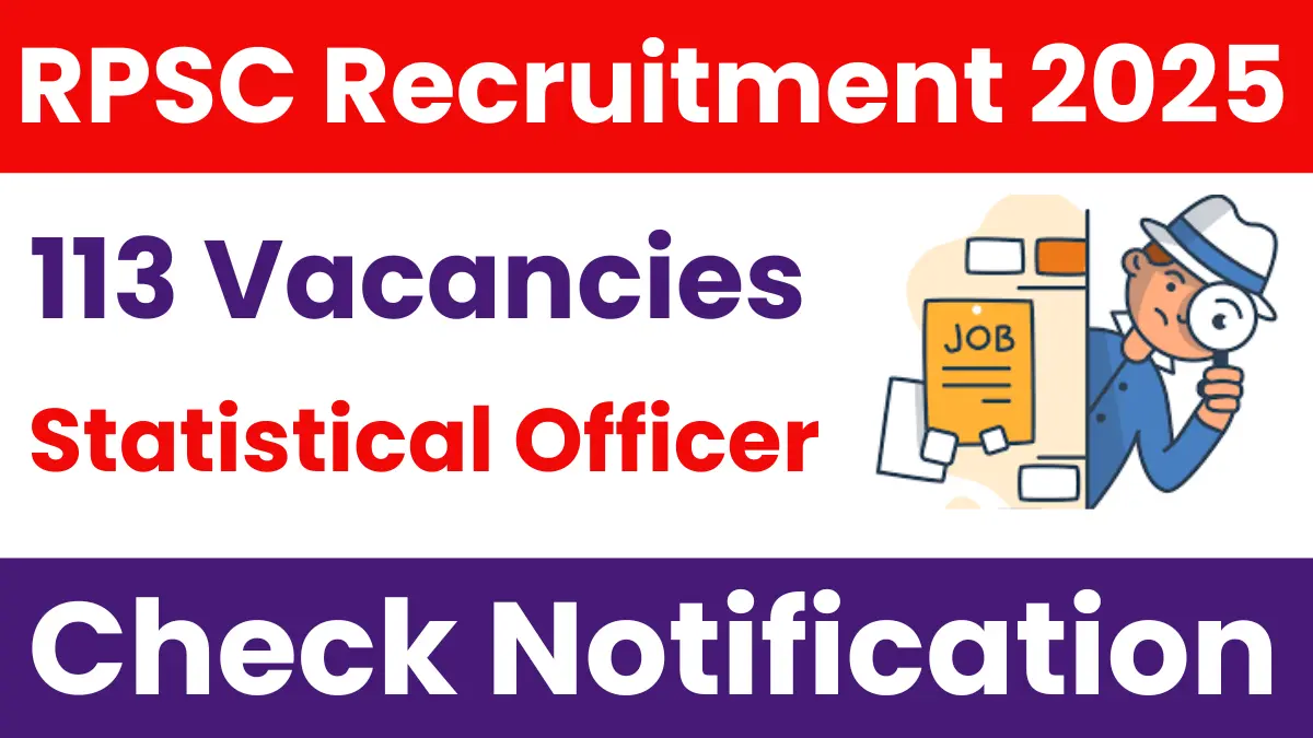RPSC Statistical Officer Recruitment 2025