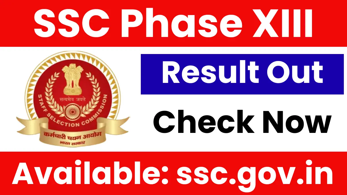 SSC Phase XIII Result 2025