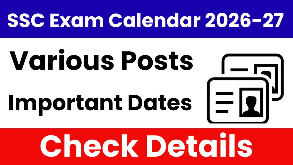 SSC exam Calendar 2026 27