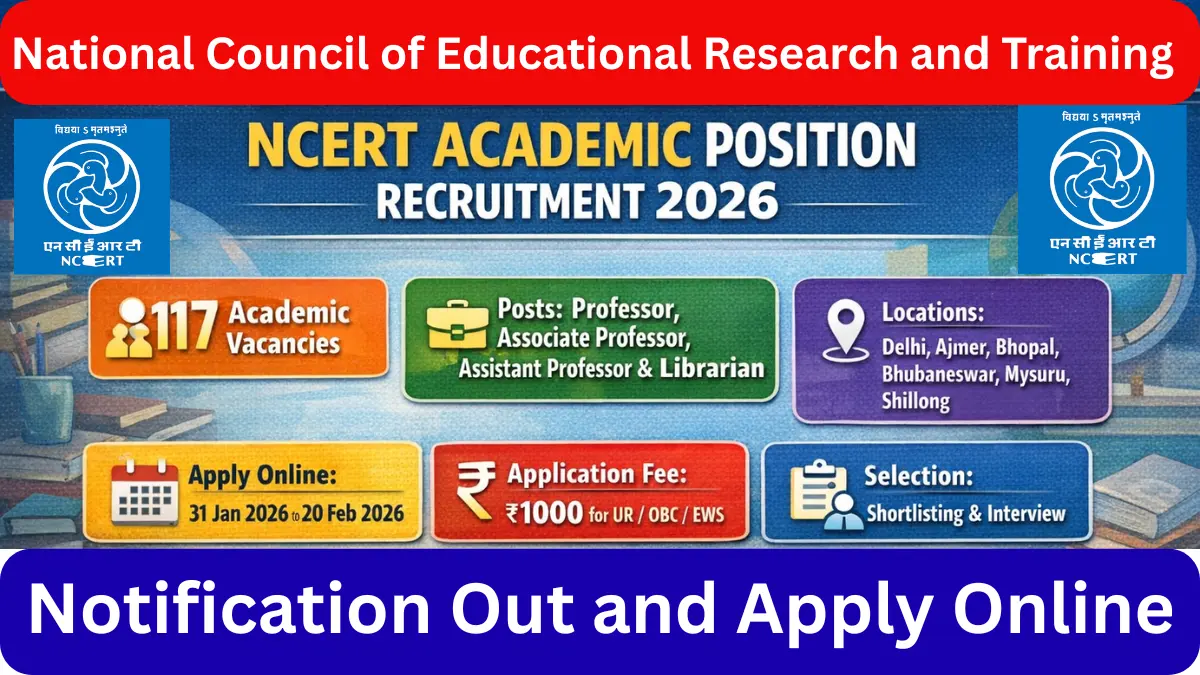 NCERT Academic Position Recruitment 2026