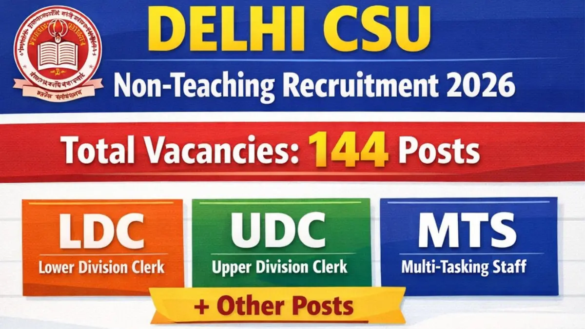 Delhi CSU Non Teaching Recruitment 2026