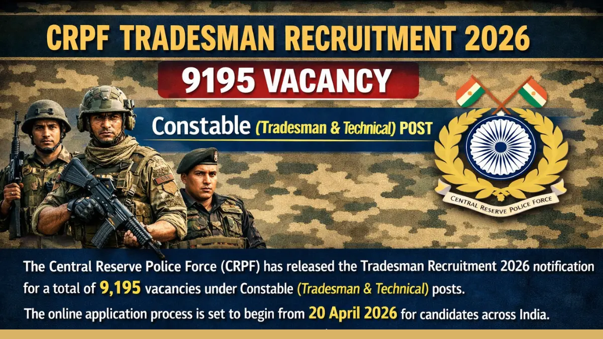 CRPF Tradesman Recruitment 2026
