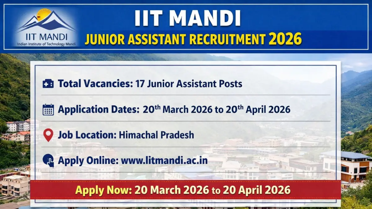 IIT Mandi Junior Assistant Recruitment 2026
