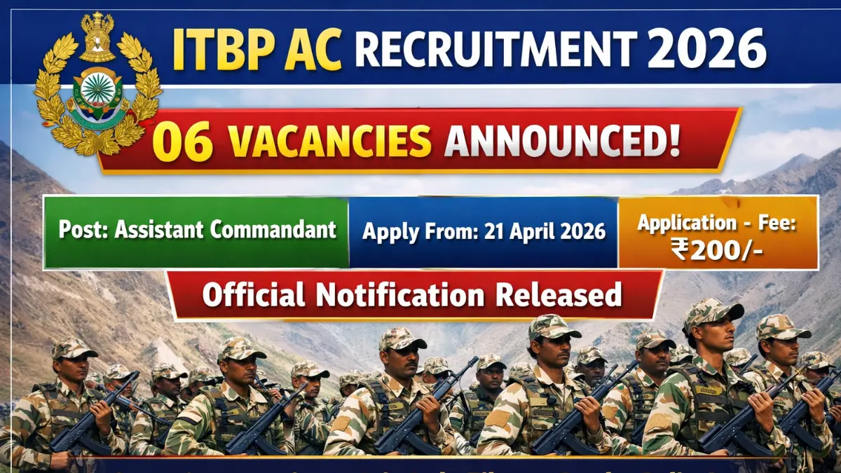 ITBP AC Recruitment 2026