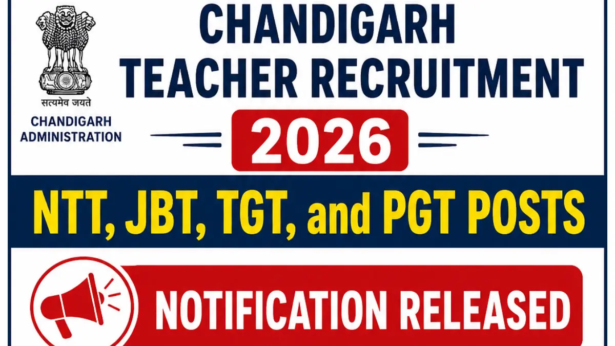 Chandigarh Education Department Teacher Recruitment 2026