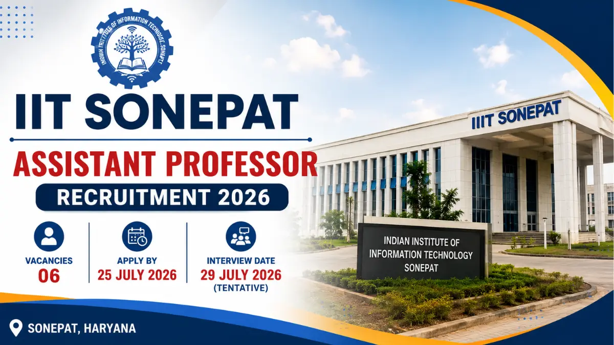 IIT Sonipat Assistant Professor Recruitment 2026