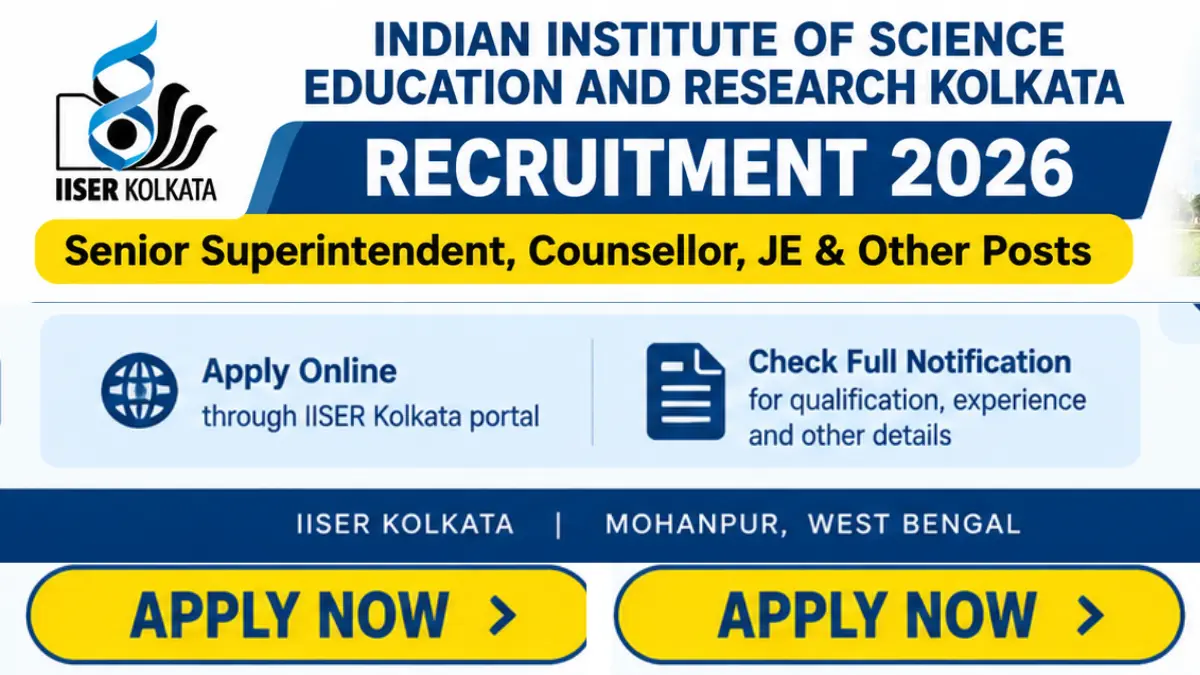 IISER Kolkata Recruitment 2026