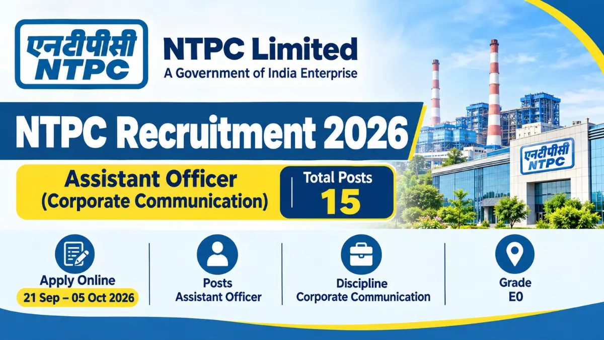 NTPC Assistant Officer Recruitment 2026