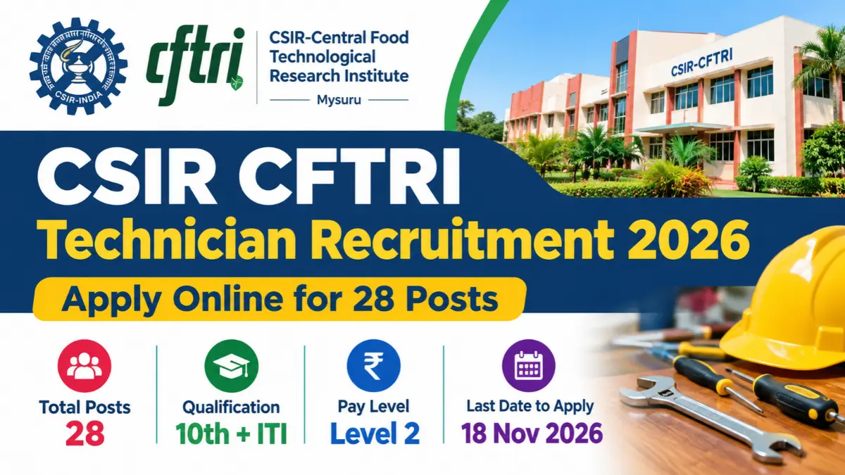 CSIR CFTRI Technician Recruitment 2026