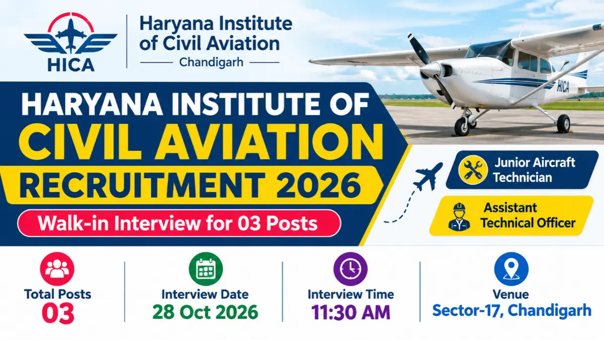 Haryana Institute of Civil Aviation Recruitment 2026